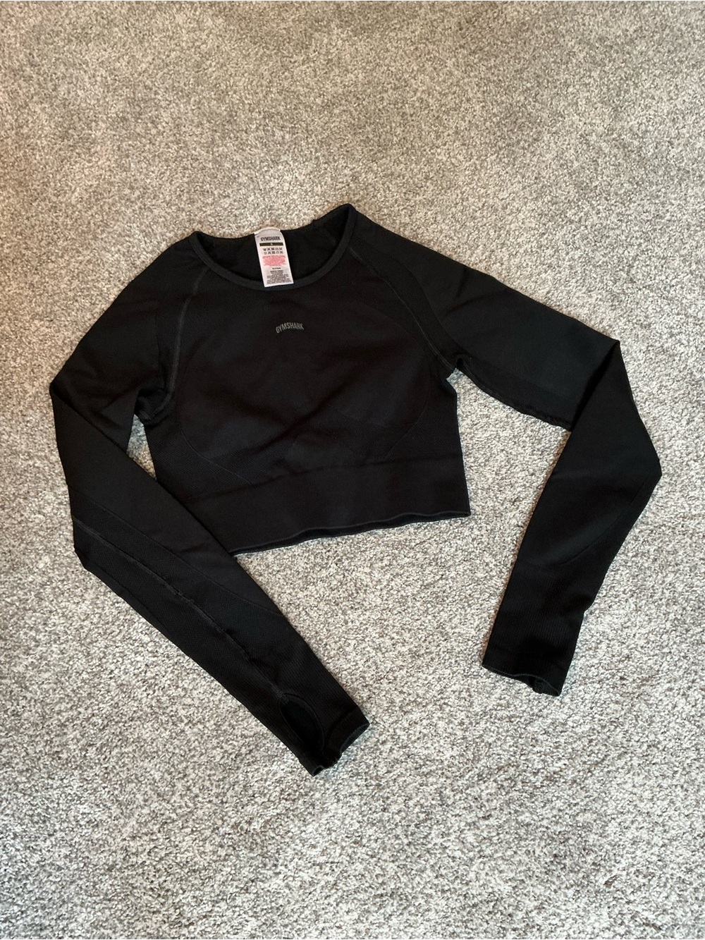 Gymshark Black Long-Sleeve Crop Top